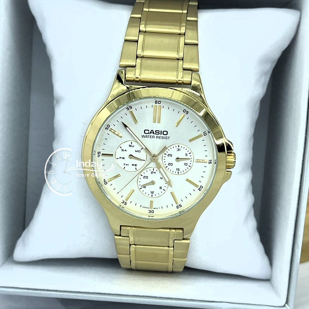 Casio Standard Men's Watch MTP-V300G-7A Gold Plated Stainless Steel Mineral Glass