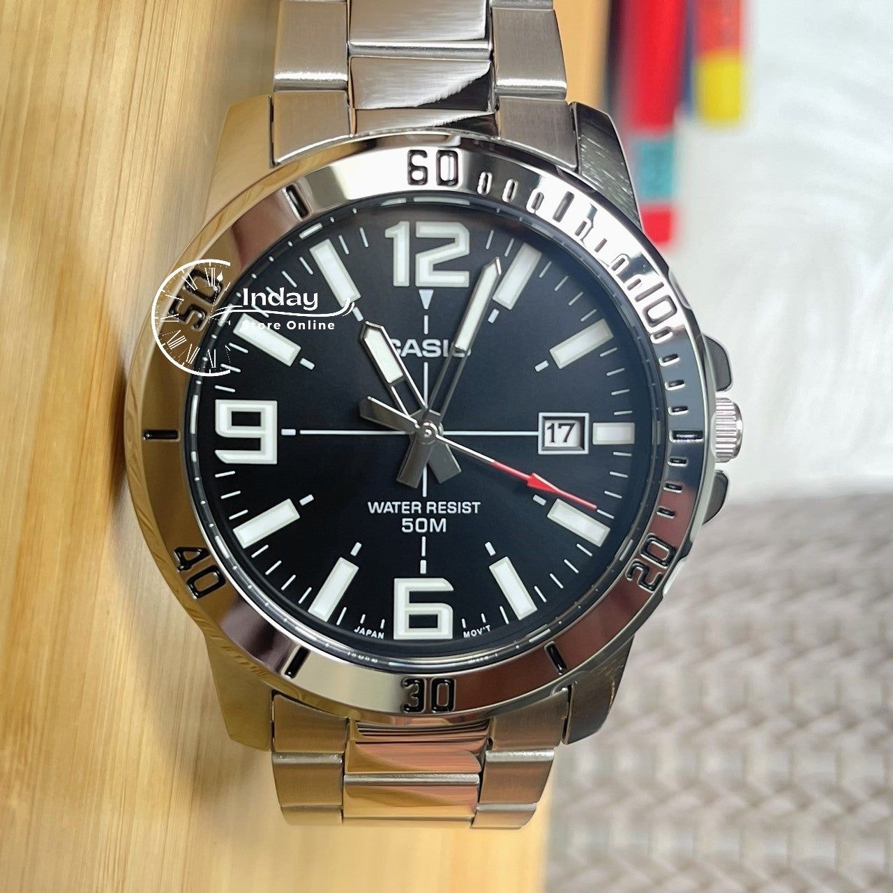 Casio Fashion Men's Watch MTP-VD01D-1B Silver Plated Stainless Steel Mineral Glass