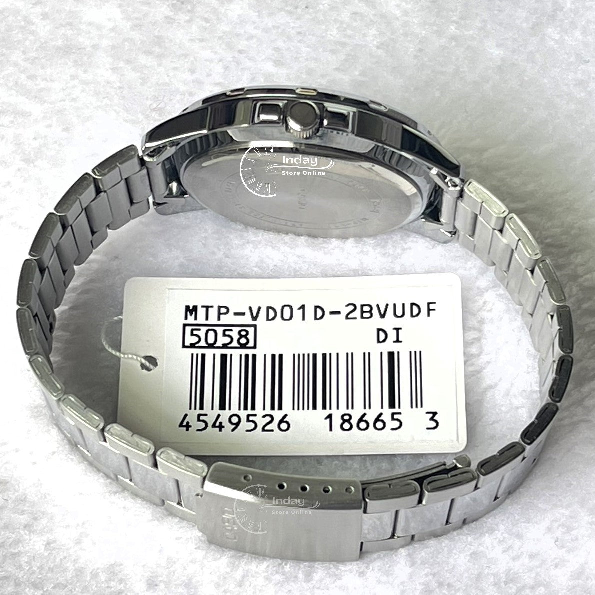 Casio Fashion Men's Watch MTP-VD01D-2B Silver Plated Stainless Steel Mineral Glass