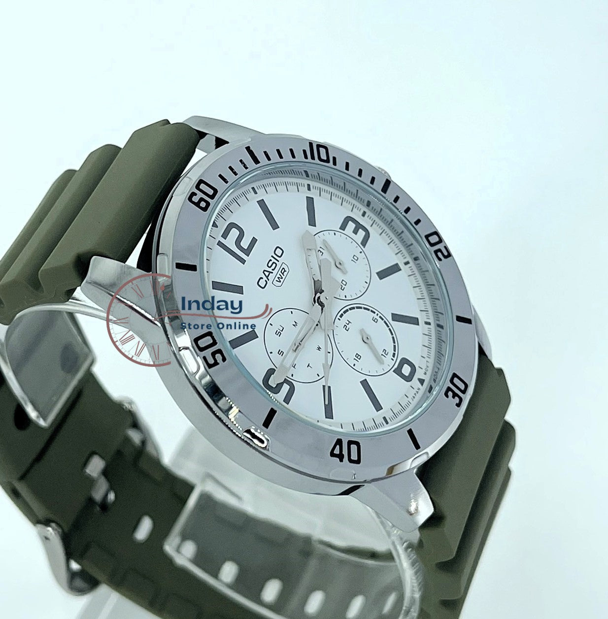 Casio Men's Watch MTP-VD300-3B Resin Band Mineral Glass