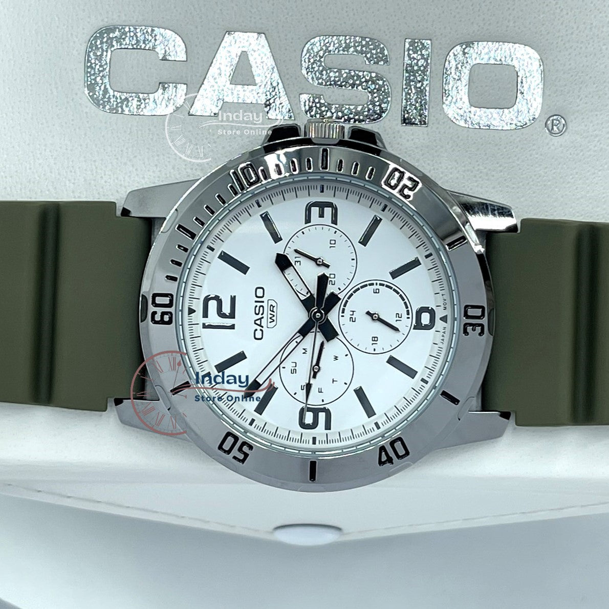 Casio Men's Watch MTP-VD300-3B Resin Band Mineral Glass