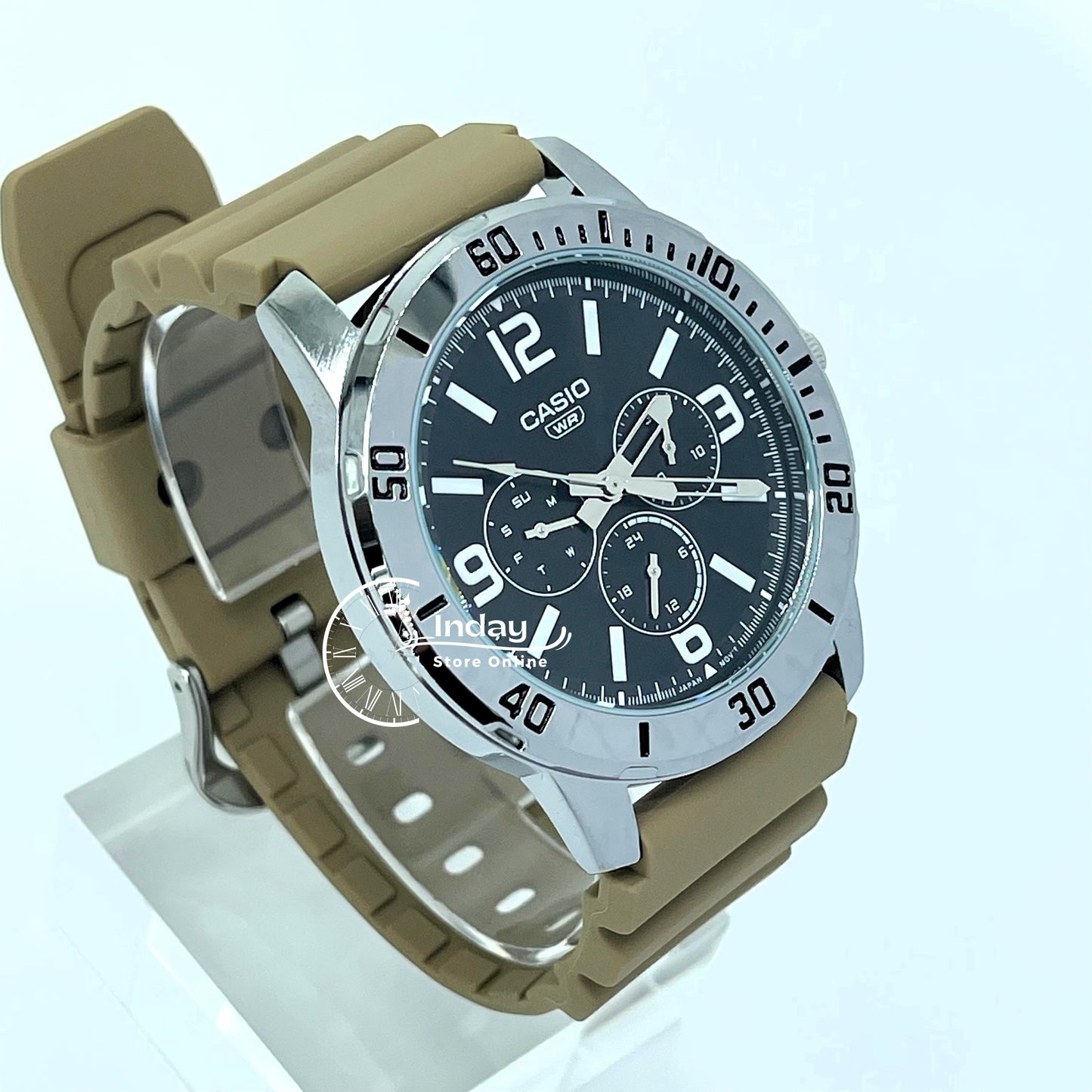 Casio Men's Watch MTP-VD300-5B Resin Band Mineral Glass
