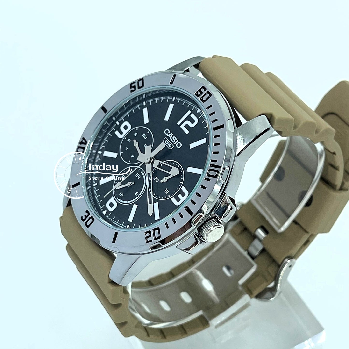 Casio Men's Watch MTP-VD300-5B Resin Band Mineral Glass