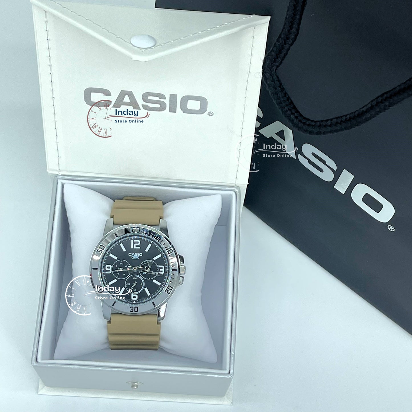 Casio Men's Watch MTP-VD300-5B Resin Band Mineral Glass