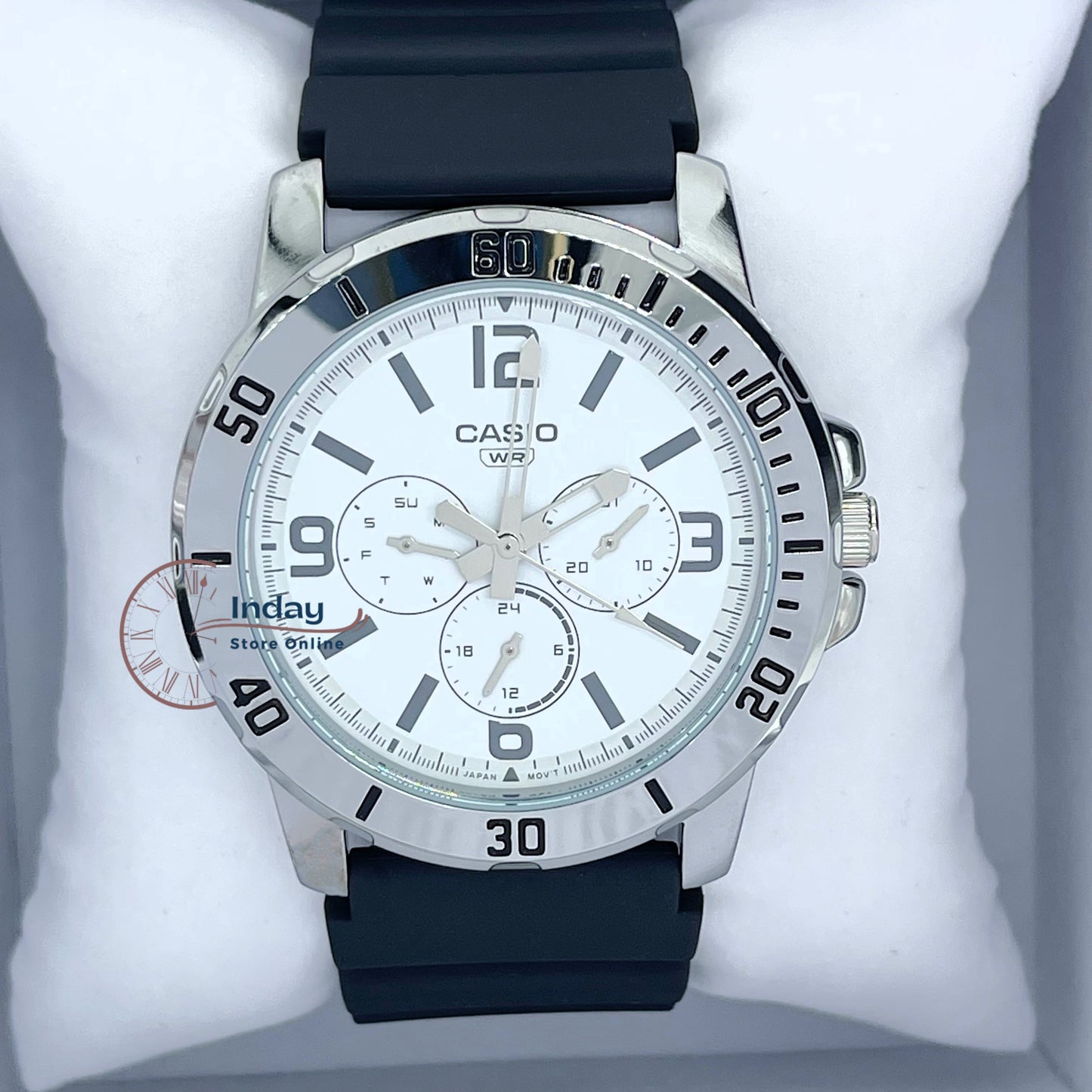 Casio Men's Watch MTP-VD300-7B Resin Band Mineral Glass Sporty Design