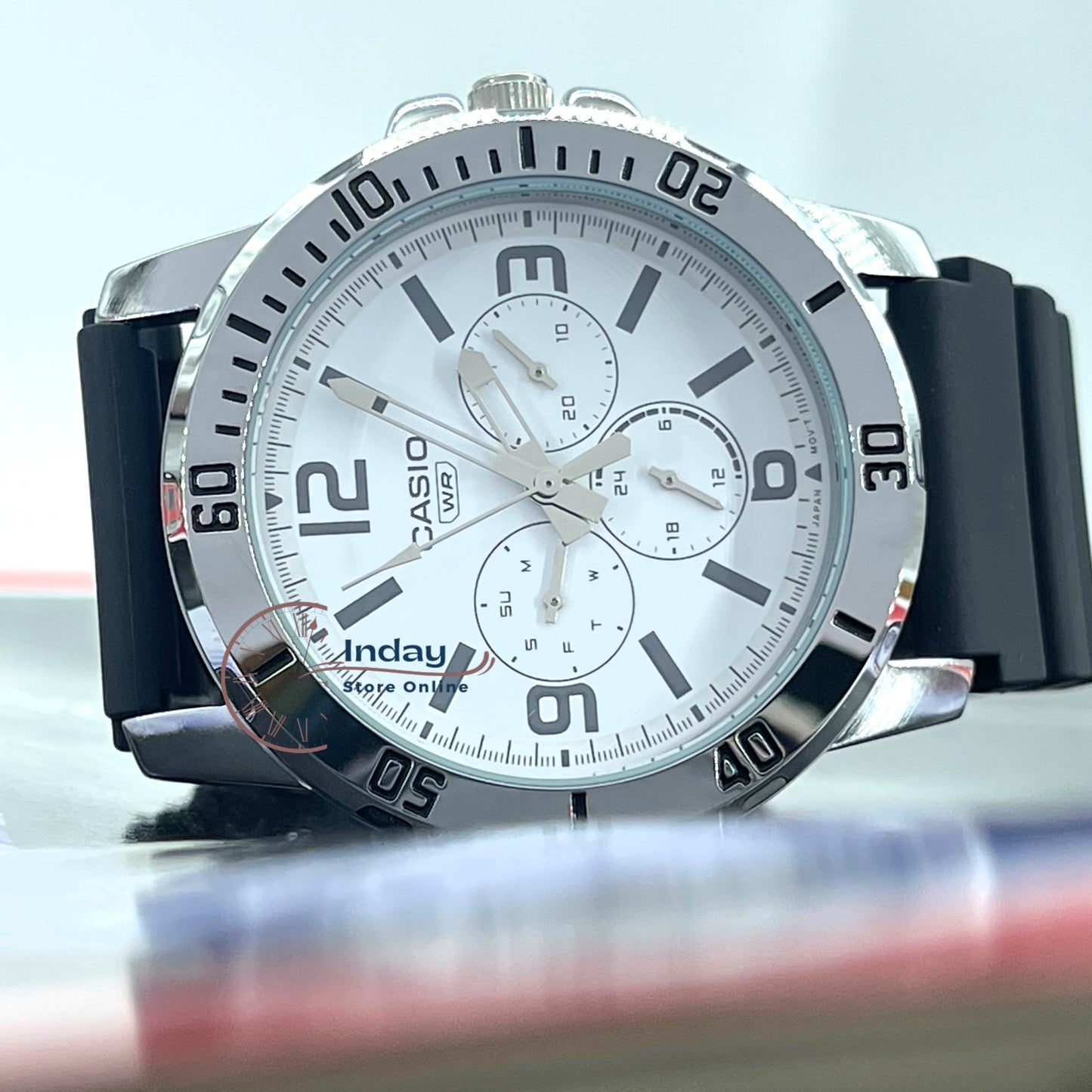 Casio Men's Watch MTP-VD300-7B Resin Band Mineral Glass Sporty Design