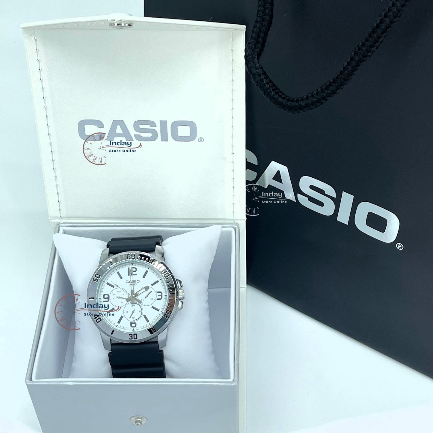 Casio Men's Watch MTP-VD300-7B Resin Band Mineral Glass Sporty Design