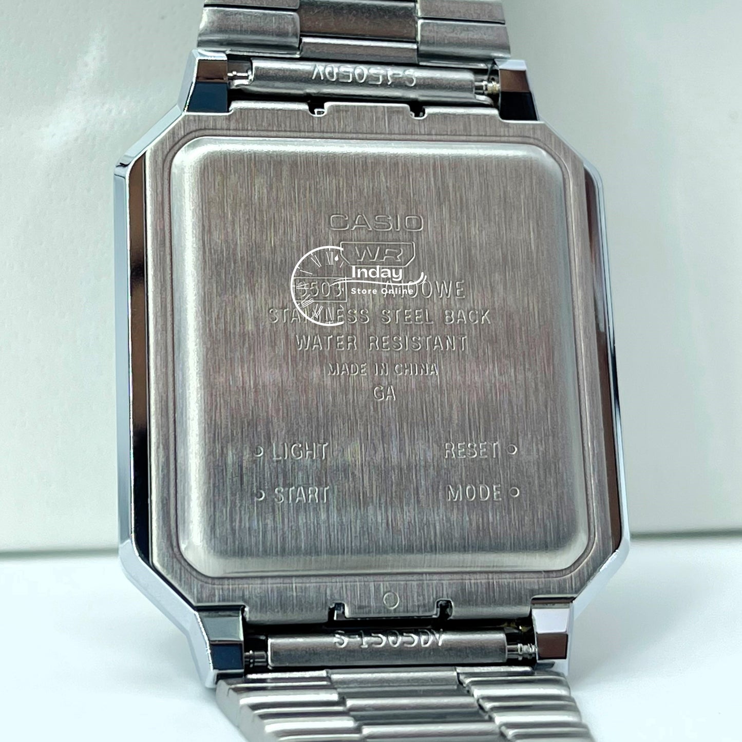 Casio Vintage Women's Watch A100WE-7B Resin Glass Stainless Steel Band Adjustable Clasp