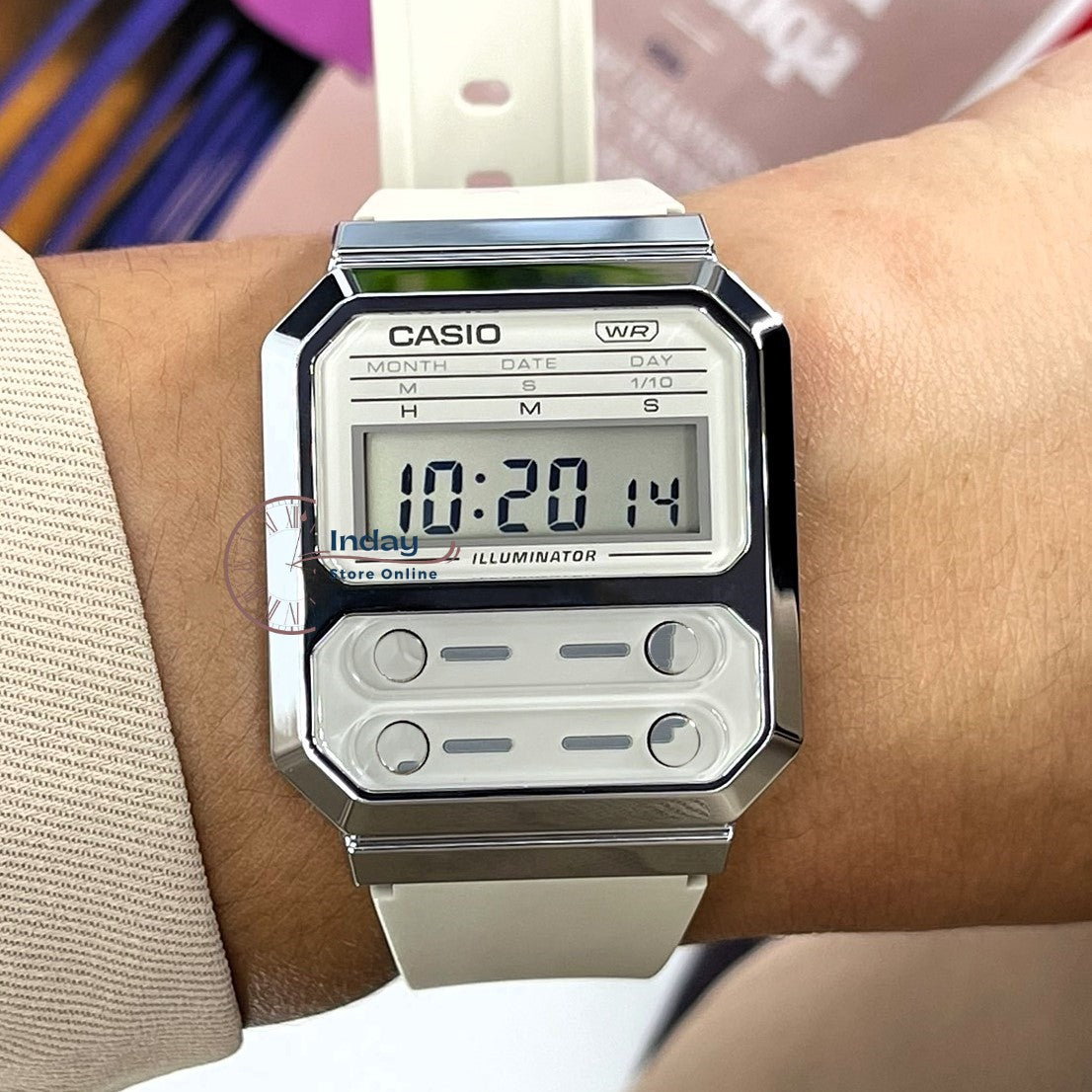 Casio Vintage Women's Watch A100WEF-8A Resin Band Resin Glass