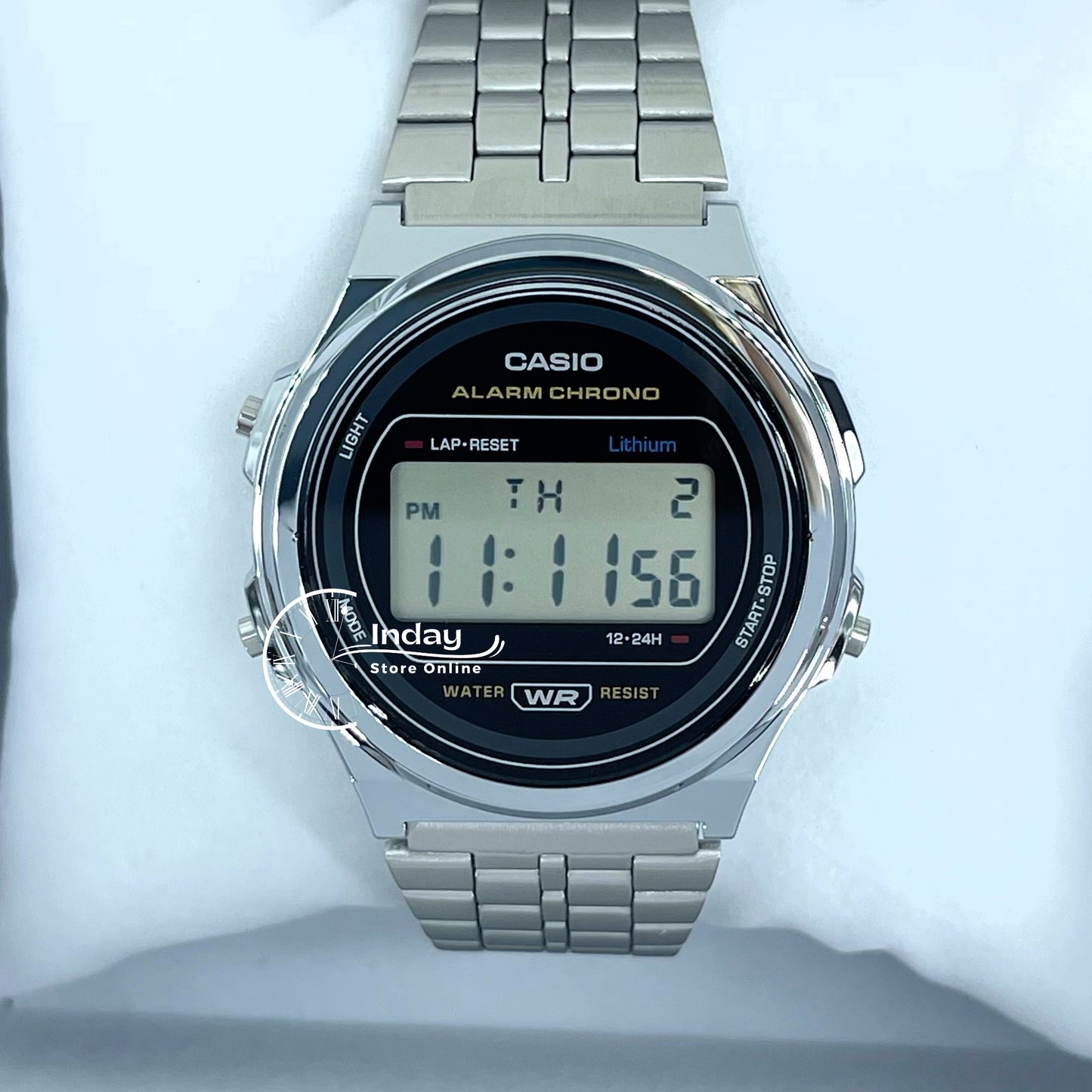 Casio Women's Watch A171WE-1A Resin Glass Stainless Steel Band Adjustable Clasp Battery Life 7-Years