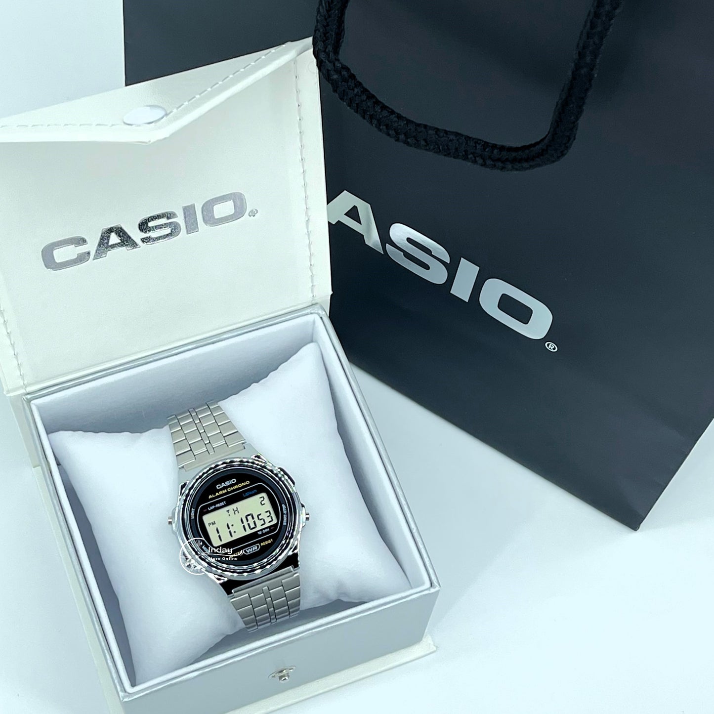 Casio Women's Watch A171WE-1A Resin Glass Stainless Steel Band Adjustable Clasp Battery Life 7-Years