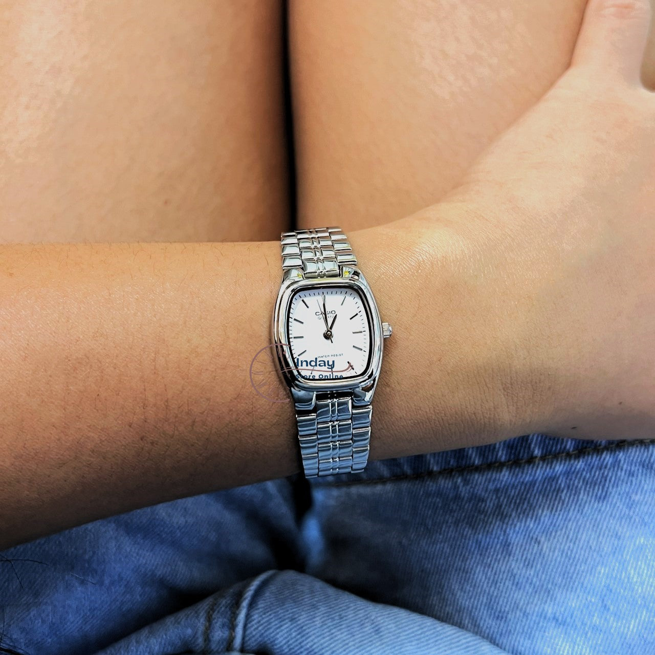 Casio Fashion Women's Watch LTP-1169D-7A Silver Stainless Steel Band Mineral Glass Triple-fold Clasp