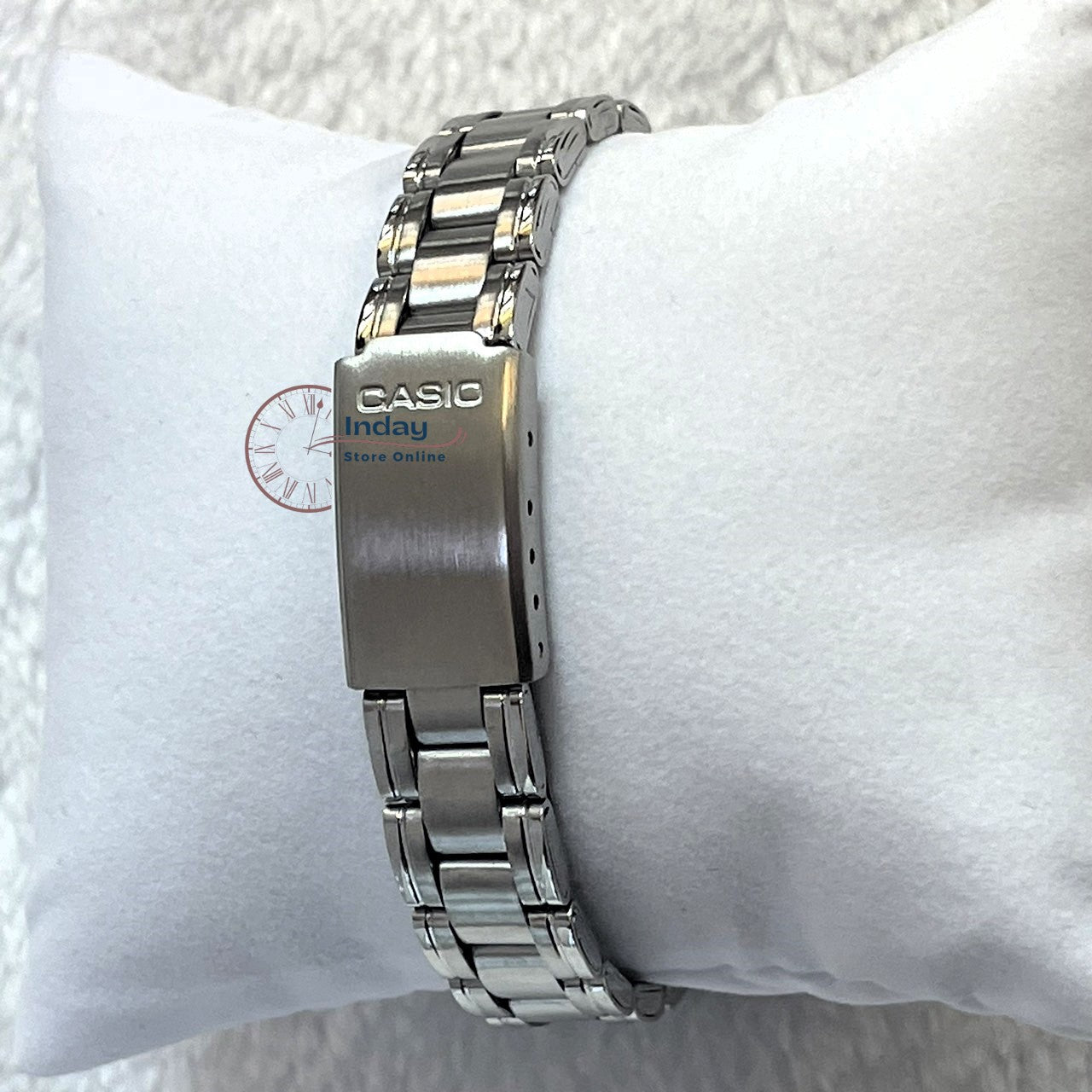 Casio Fashion Women's Watch LTP-1215A-2A Silver/Blue Stainless Steel Band Mineral Glass