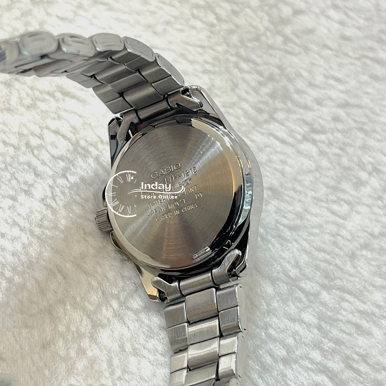 Casio Fashion Women's Watch LTP-1215A-2A Silver/Blue Stainless Steel Band Mineral Glass