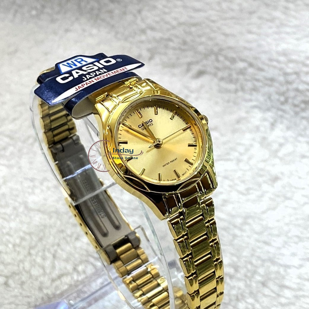 Casio Fashion Women's Watch LTP-1275G-9A Gold Plated Stainless Steel Band Mineral Glass