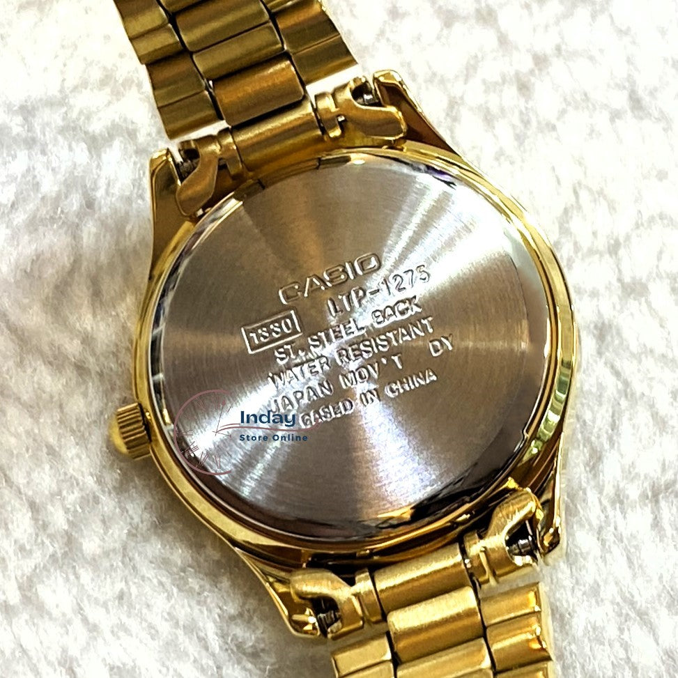 Casio Fashion Women's Watch LTP-1275G-9A Gold Plated Stainless Steel Band Mineral Glass