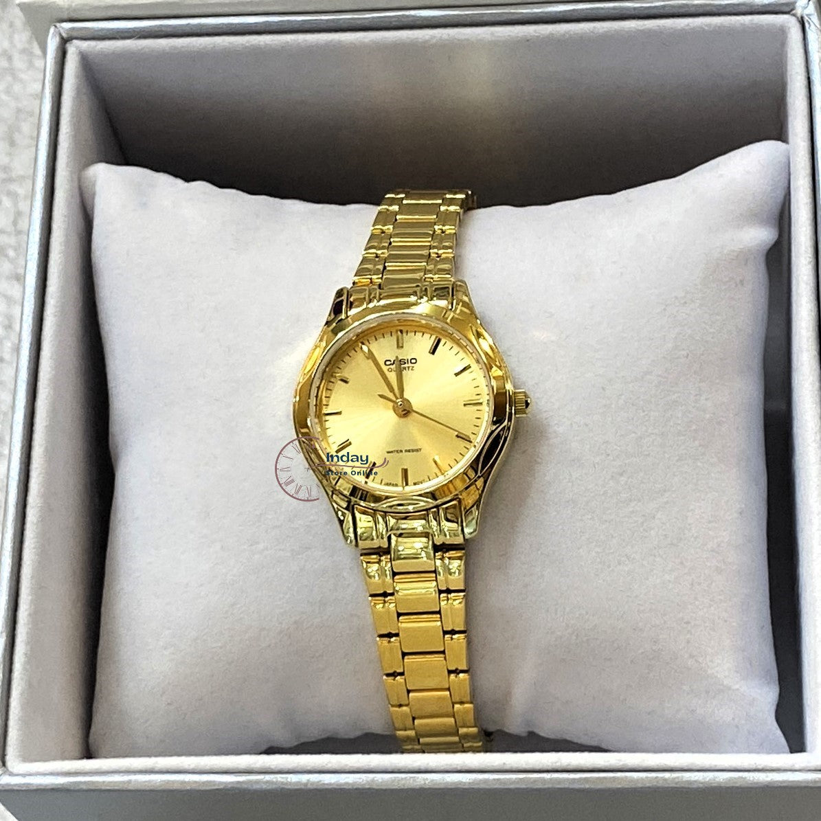 Casio Fashion Women's Watch LTP-1275G-9A Gold Plated Stainless Steel Band Mineral Glass