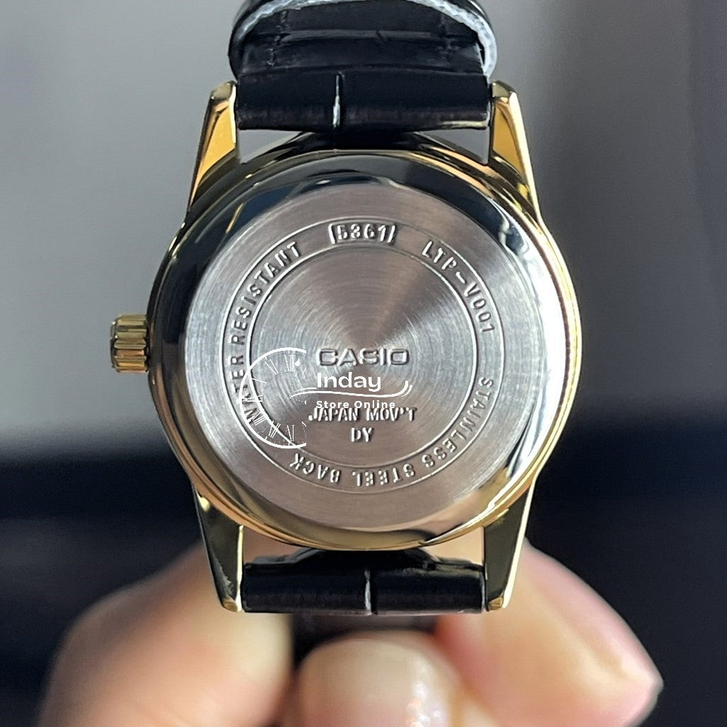 Casio Standard Women's Watch LTP-V001GL-7B Black Leather Strap