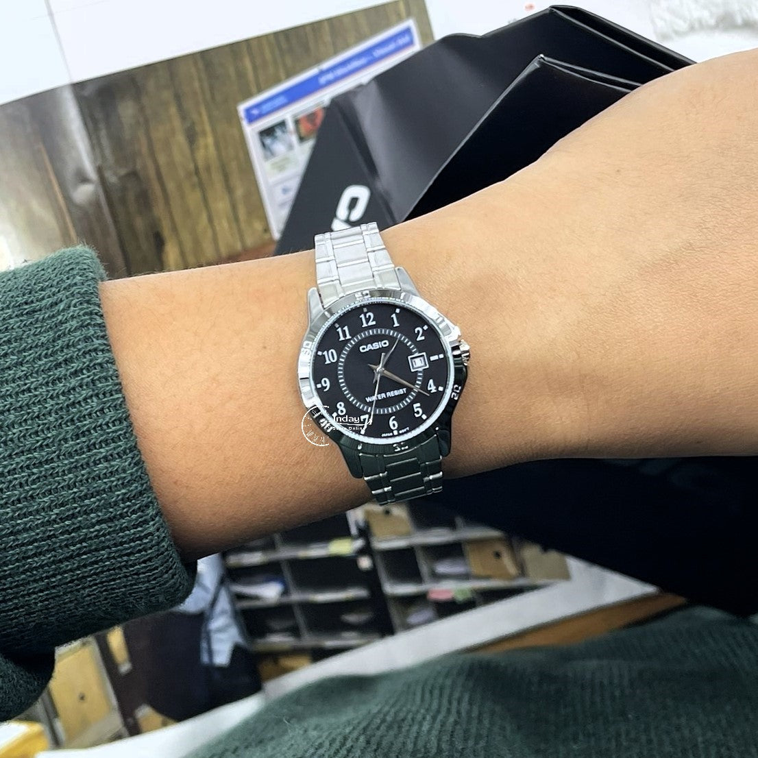 Casio Standard Women's Watch LTP-V004D-1B Silver Plated Stainless Steel Strap