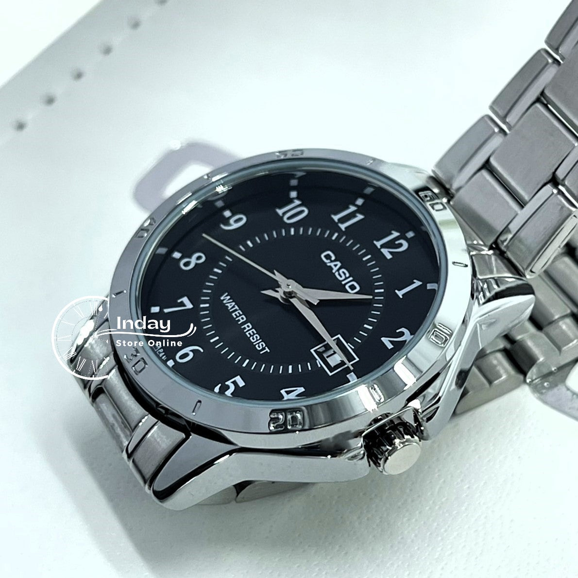 Casio Standard Women's Watch LTP-V004D-1B Silver Plated Stainless Steel Strap