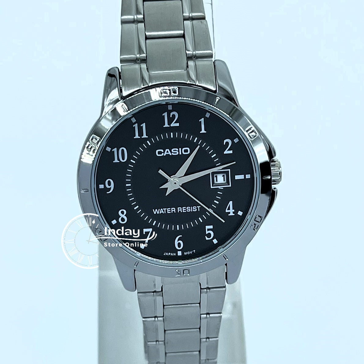Casio Standard Women's Watch LTP-V004D-1B Silver Plated Stainless Steel Strap