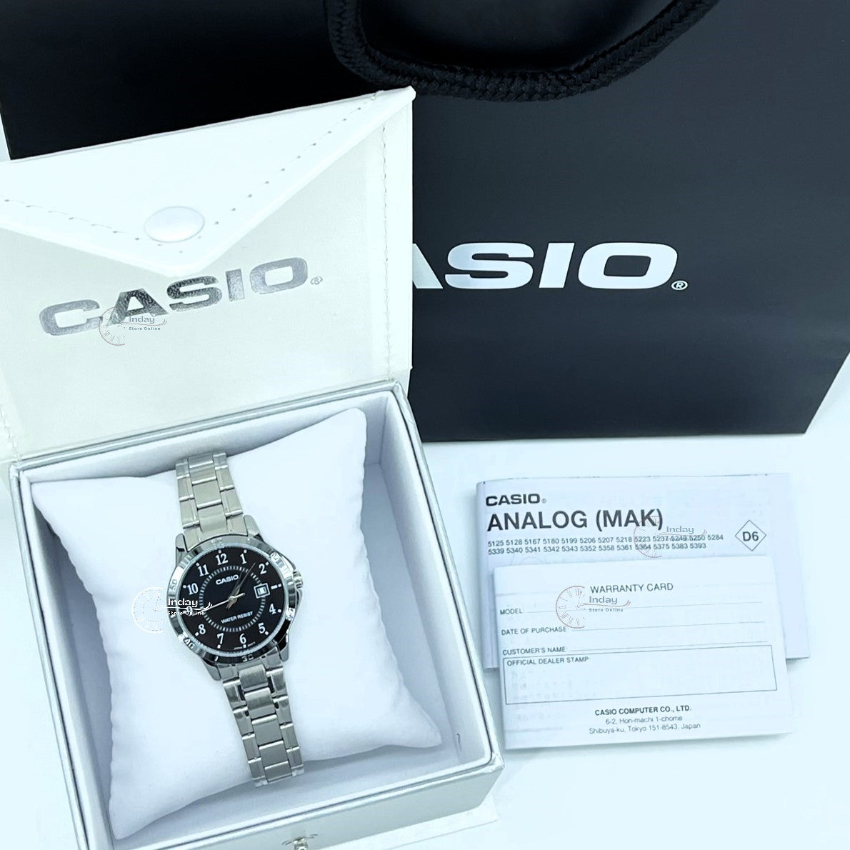Casio Standard Women's Watch LTP-V004D-1B Silver Plated Stainless Steel Strap