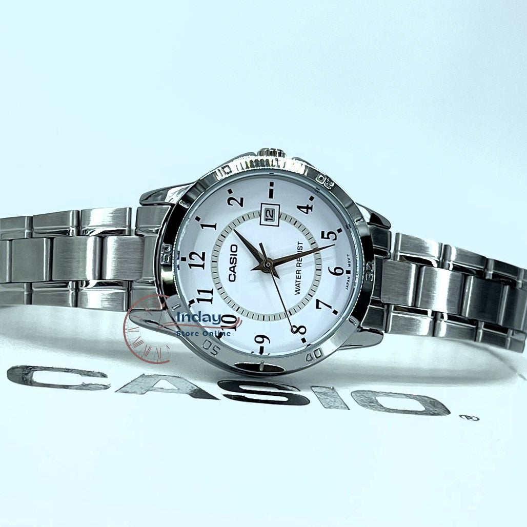 Casio Standard Women's Watch LTP-V004D-7B Silver Stainless Steel Strap Mineral Glass