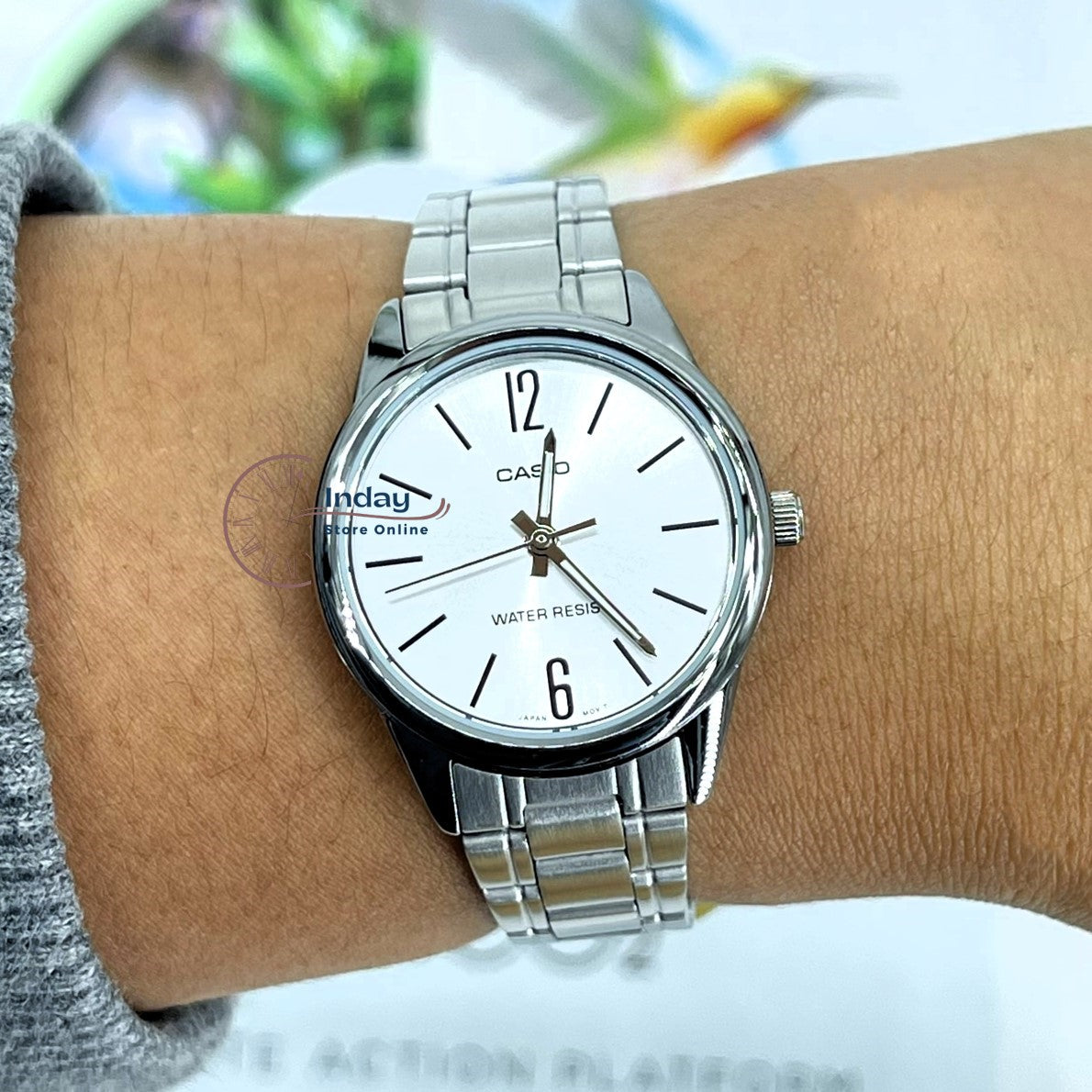 Casio Standard Women's Watch LTP-V005D-7B Silver Plated Stainless Steel Strap