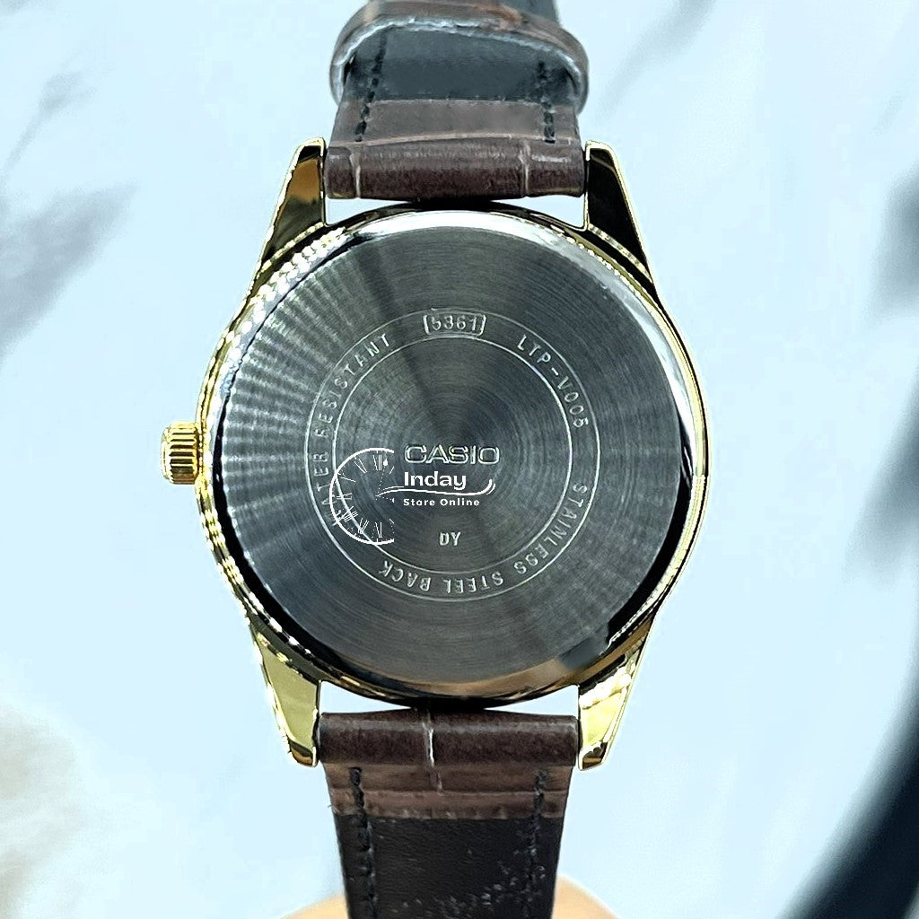 Casio Standard Women's Watch LTP-V005GL-7B Brown Leather Strap Mineral Glass