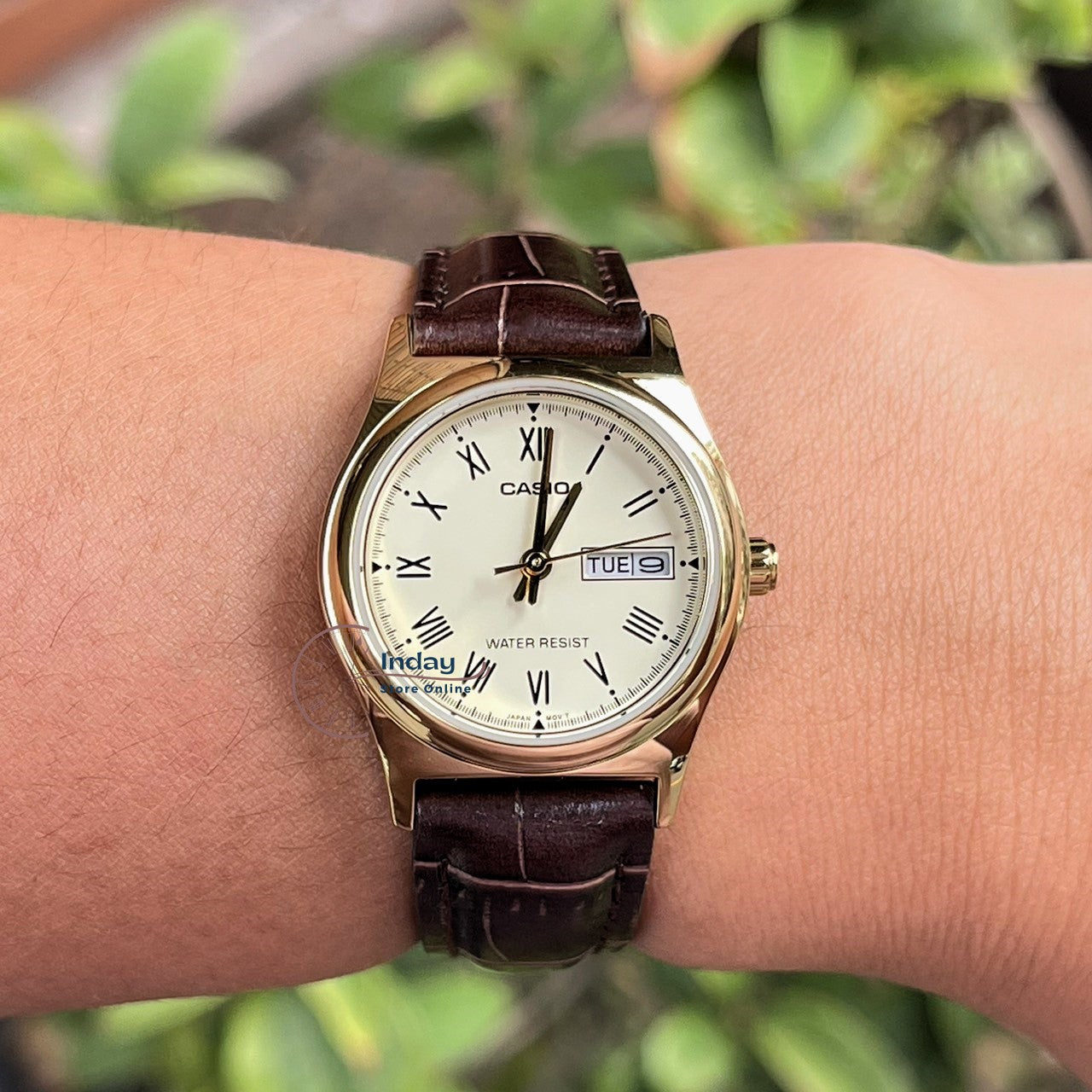 Casio Standard Women's Watch LTP-V006GL-9B Brown Leather Strap Mineral Glass