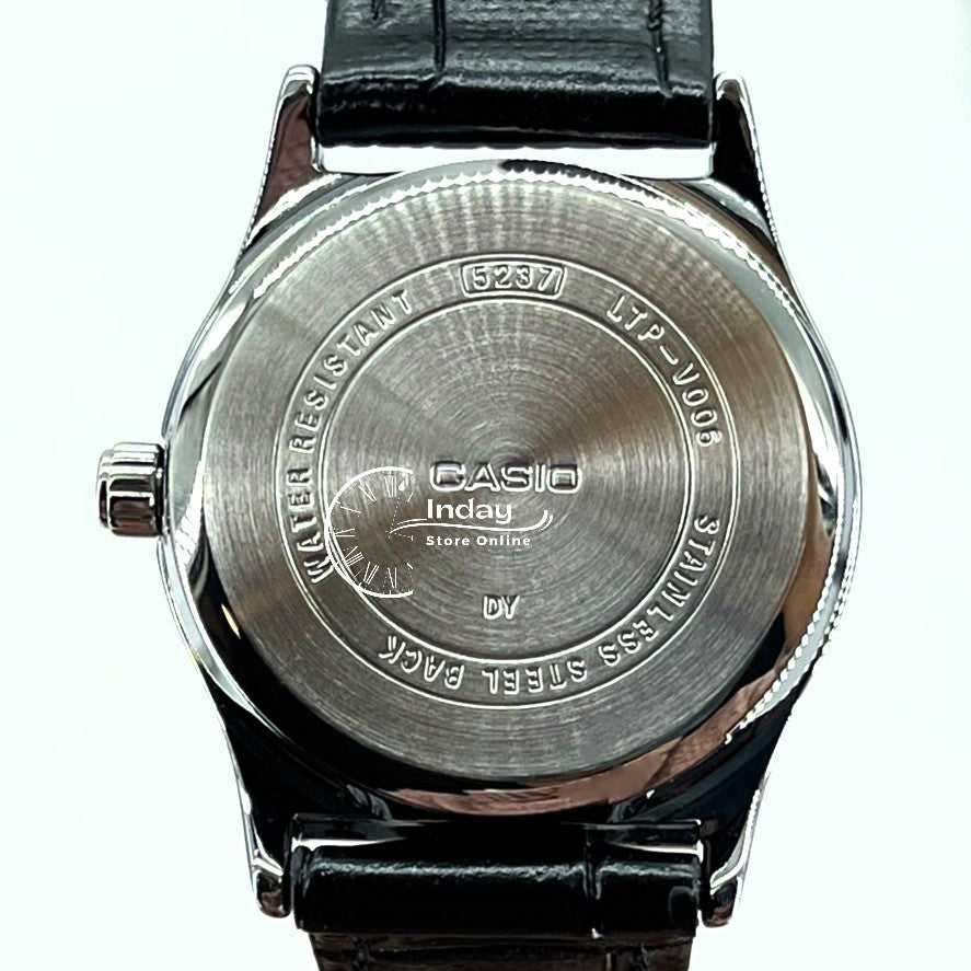 Casio Standard Women's Watch LTP-V006L-7B Black Leather Strap Mineral Glass