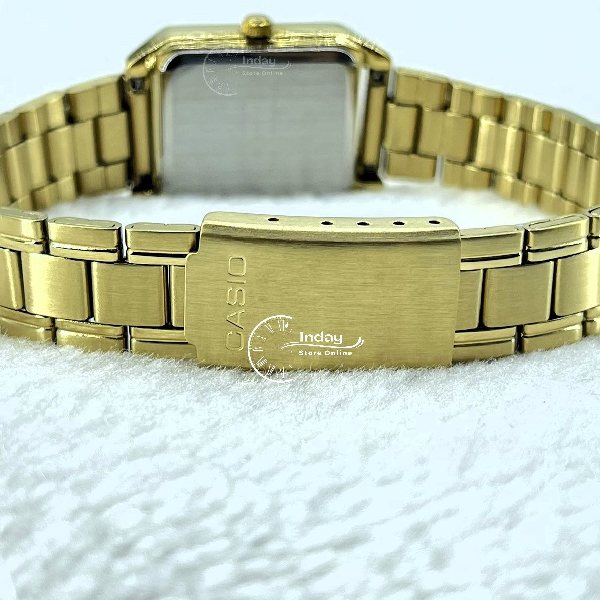 Casio Standard Women's Watch LTP-V007G-9E Square Type Gold Plated Stainless Strap