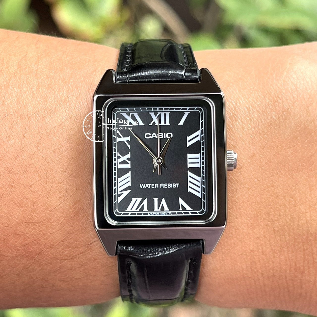 Casio Standard Women's Watch LTP-V007L-1B Square Type Black Leather Strap