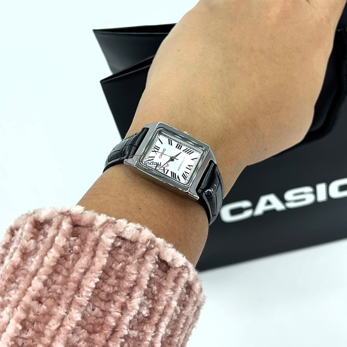 Casio Standard Women's Watch LTP-V007L-7B1 Square Type Black Leather Strap