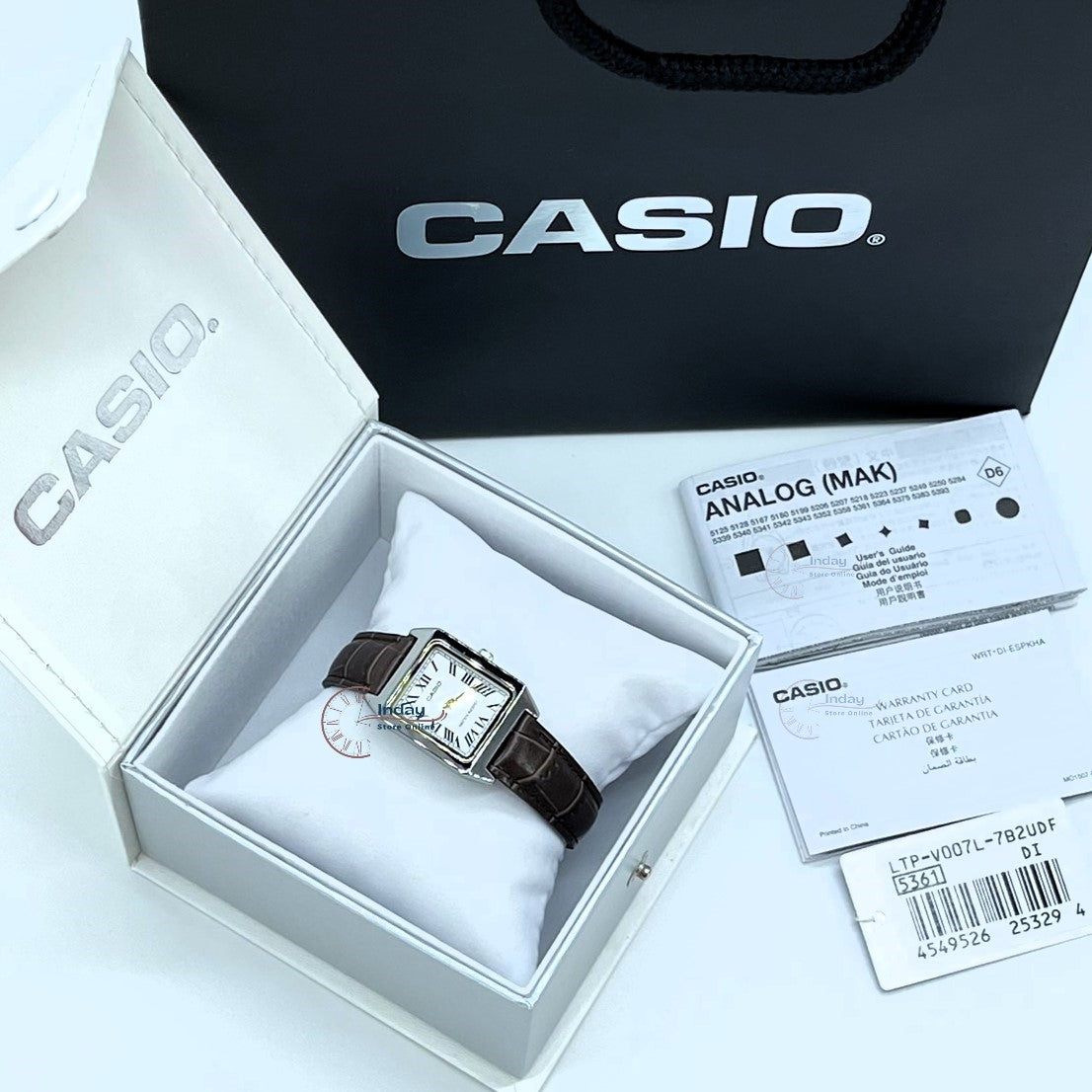 Casio Standard Women's Watch LTP-V007L-7B2 Analog Leather Band Water Resistant Mineral Glass