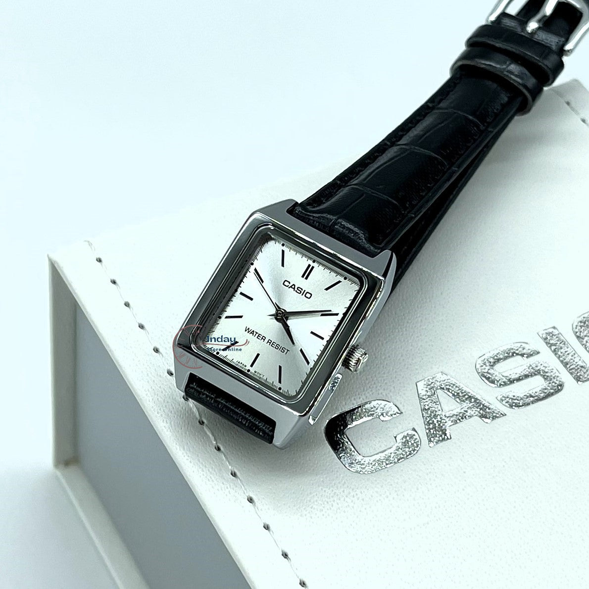 Casio Standard Women's Watch LTP-V007L-7E1 Square Type Black Leather Strap