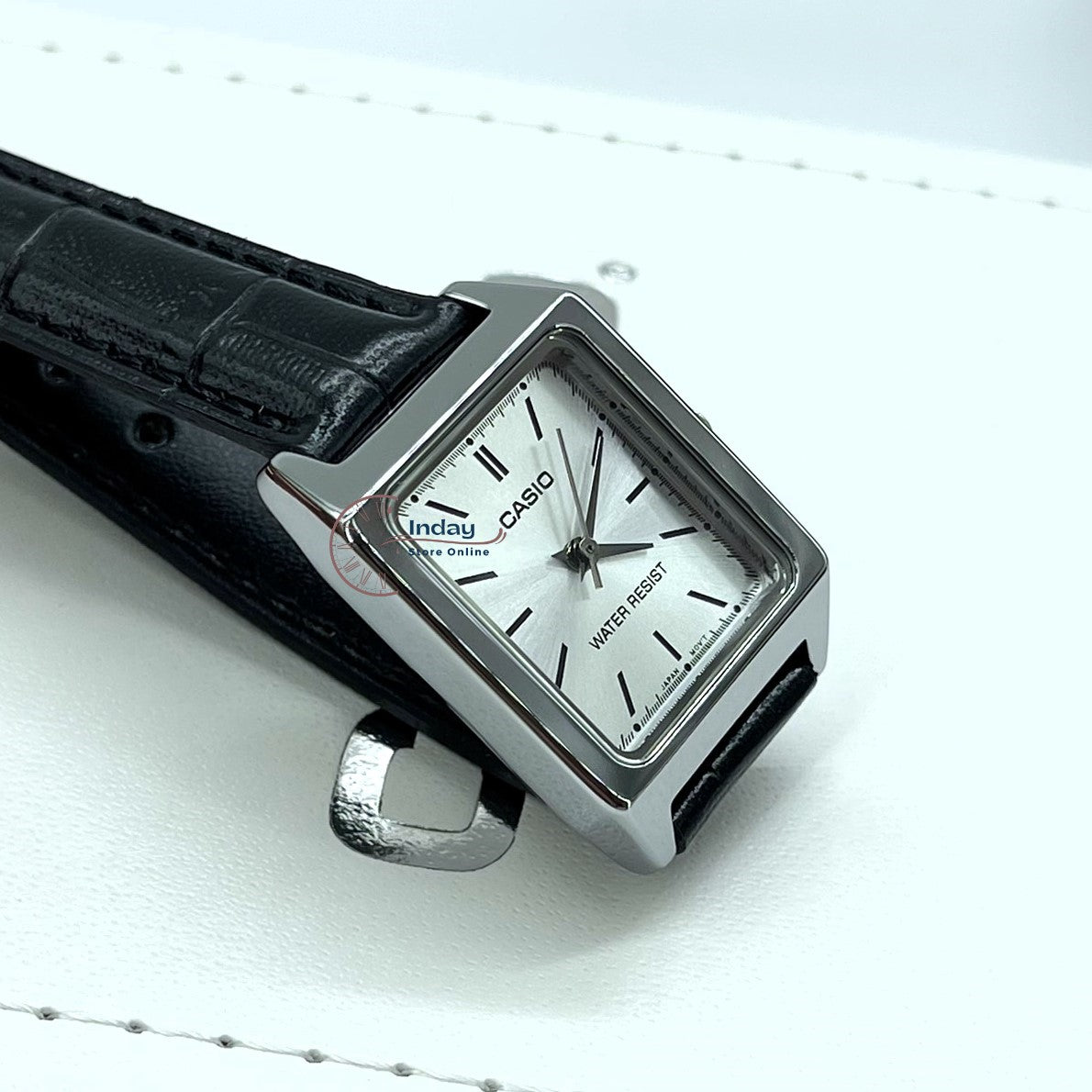 Casio Standard Women's Watch LTP-V007L-7E1 Square Type Black Leather Strap