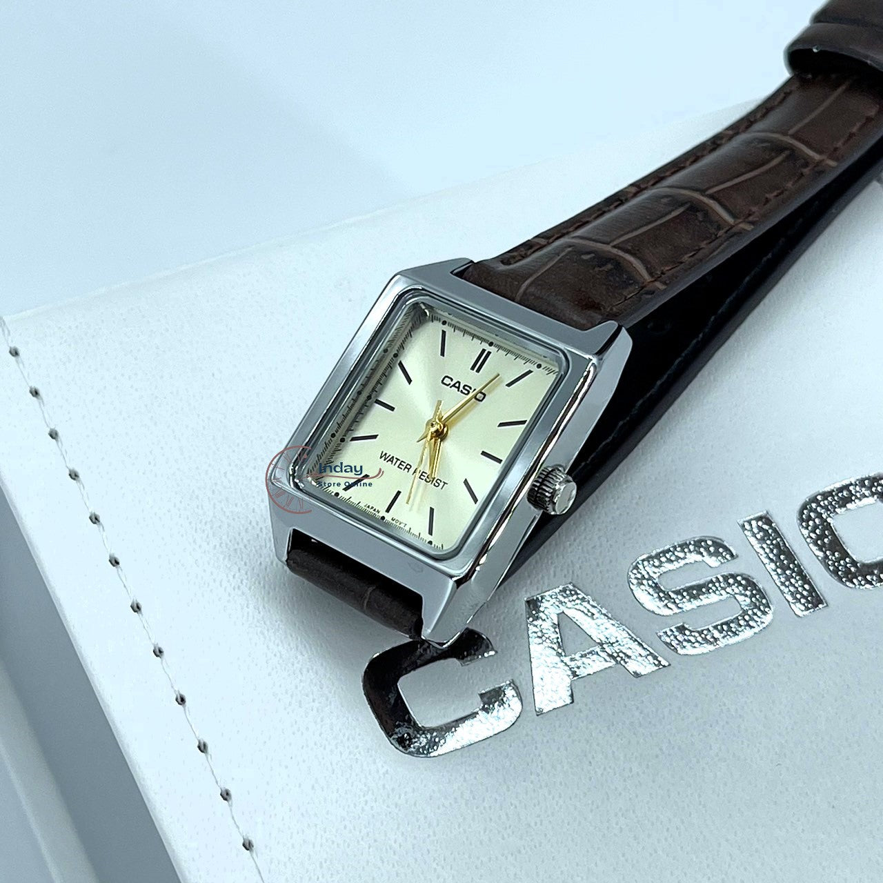 Casio Standard Women's Watch LTP-V007L-9E Square Type Brown Leather Strap