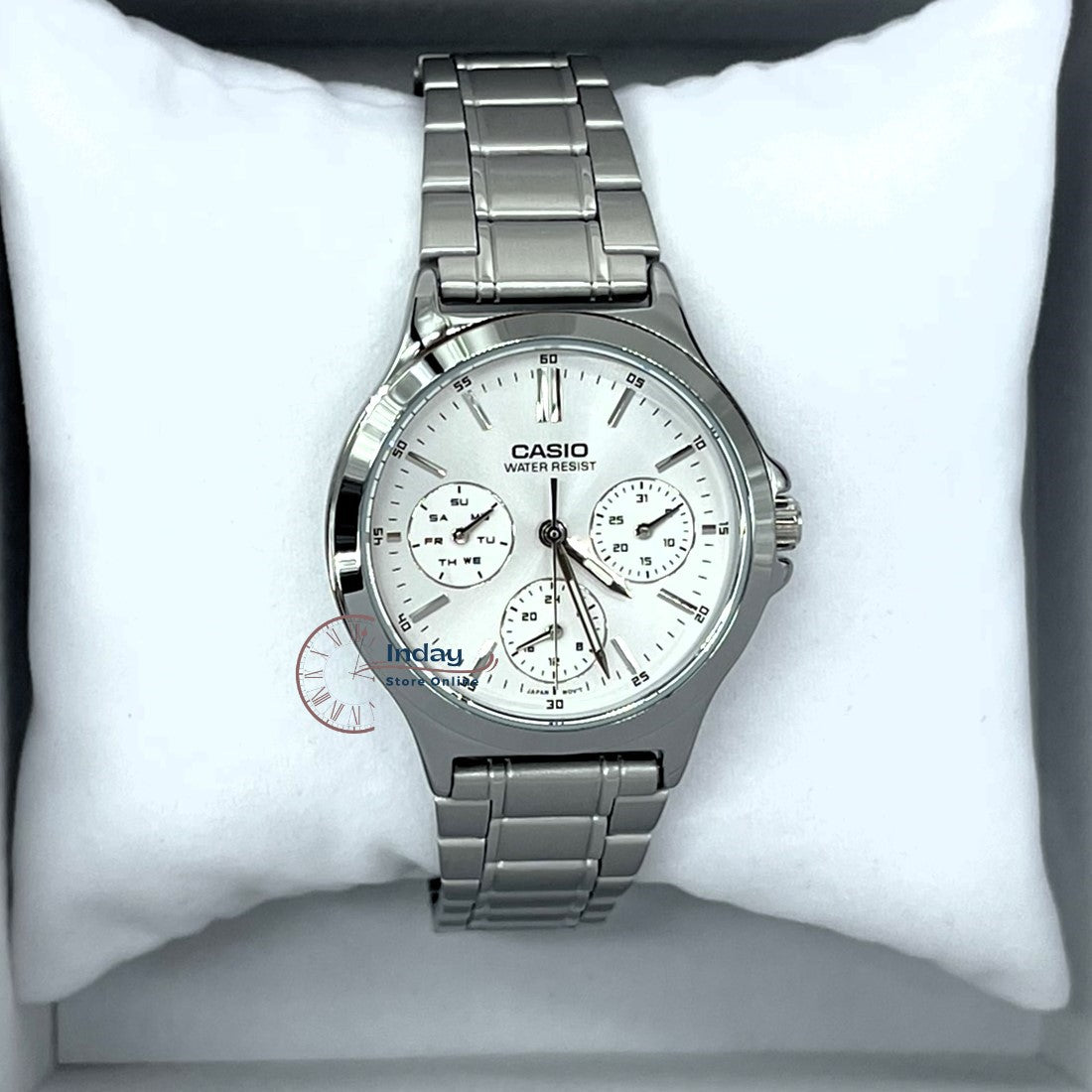 Casio Standard Women's Watch LTP-V300D-7A Silver Plated Stainless Steel Strap