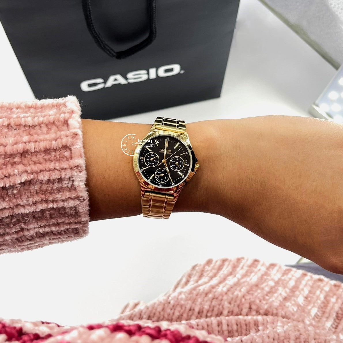 Casio Standard Women's Watch LTP-V300G-1A Gold ion Plated Stainless Steel Band Mineral Glass