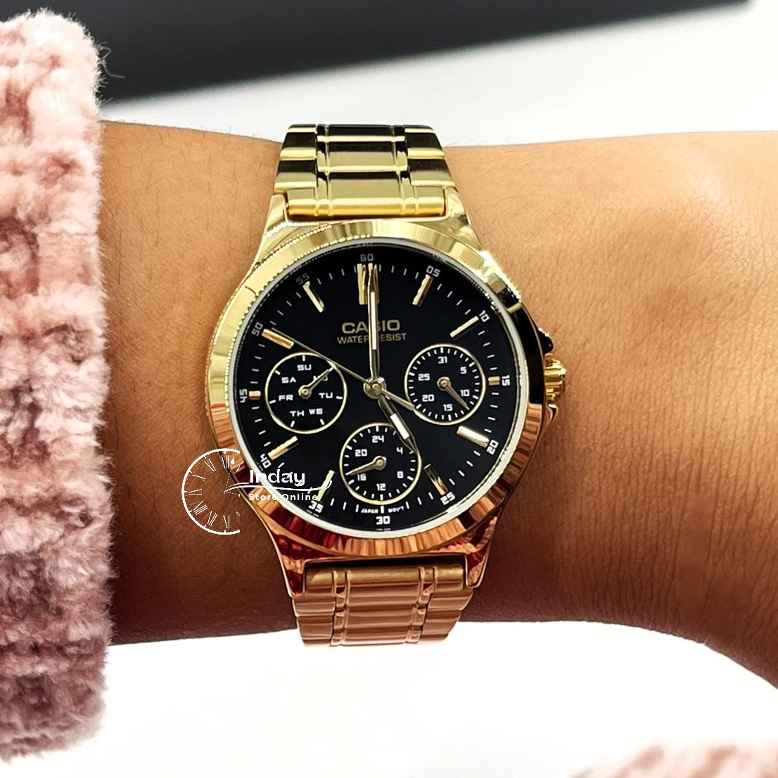 Casio Standard Women's Watch LTP-V300G-1A Gold ion Plated Stainless Steel Band Mineral Glass