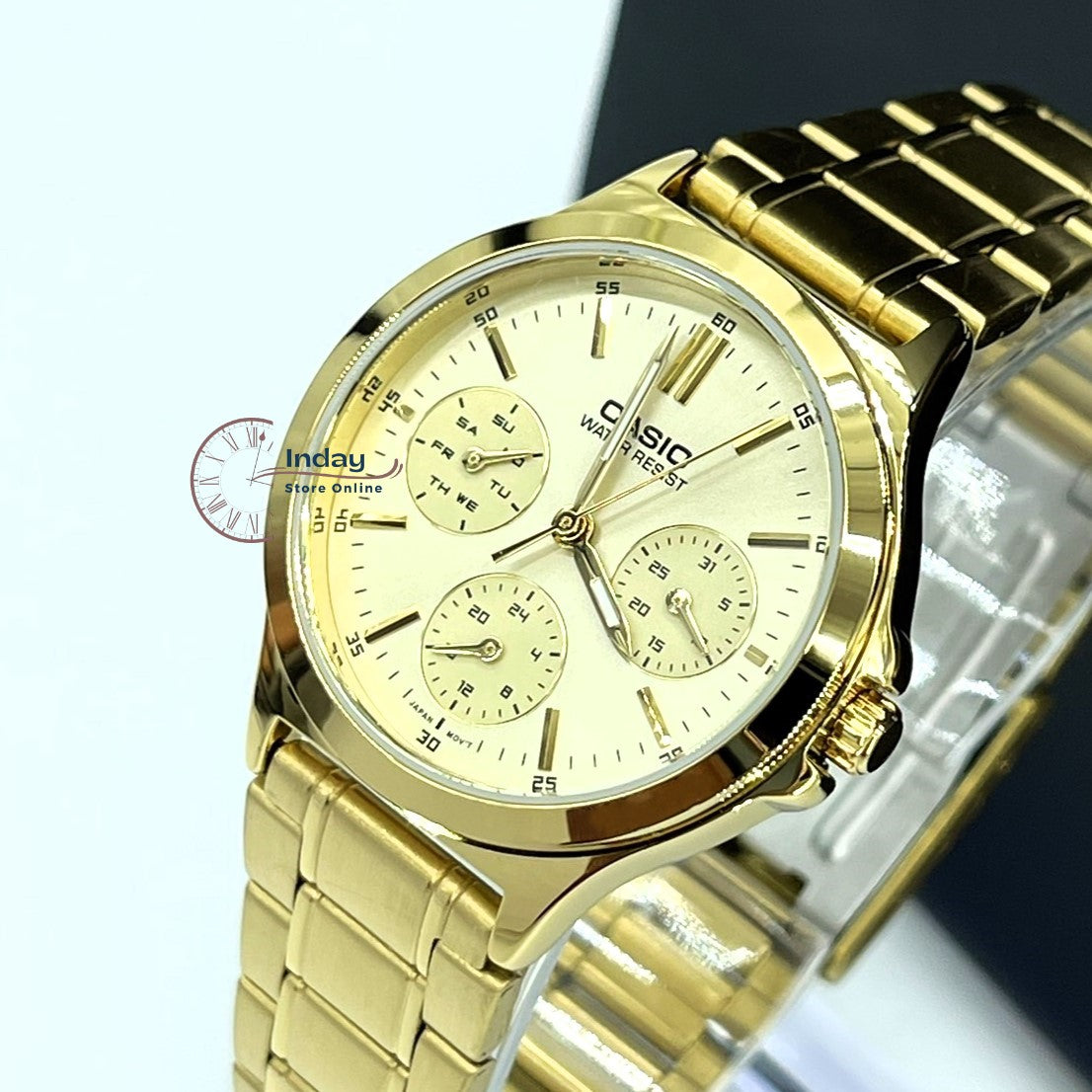 Casio Standard Women's Watch LTP-V300G-9A Gold Plated Stainless Strap Triple-fold Clasp