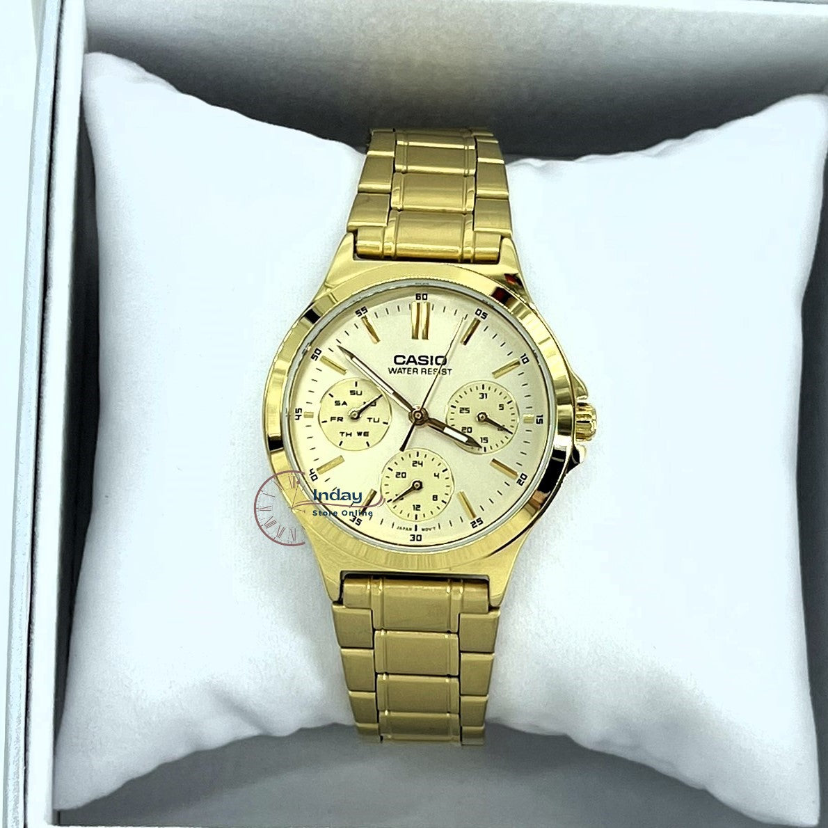 Casio Standard Women's Watch LTP-V300G-9A Gold Plated Stainless Strap Triple-fold Clasp
