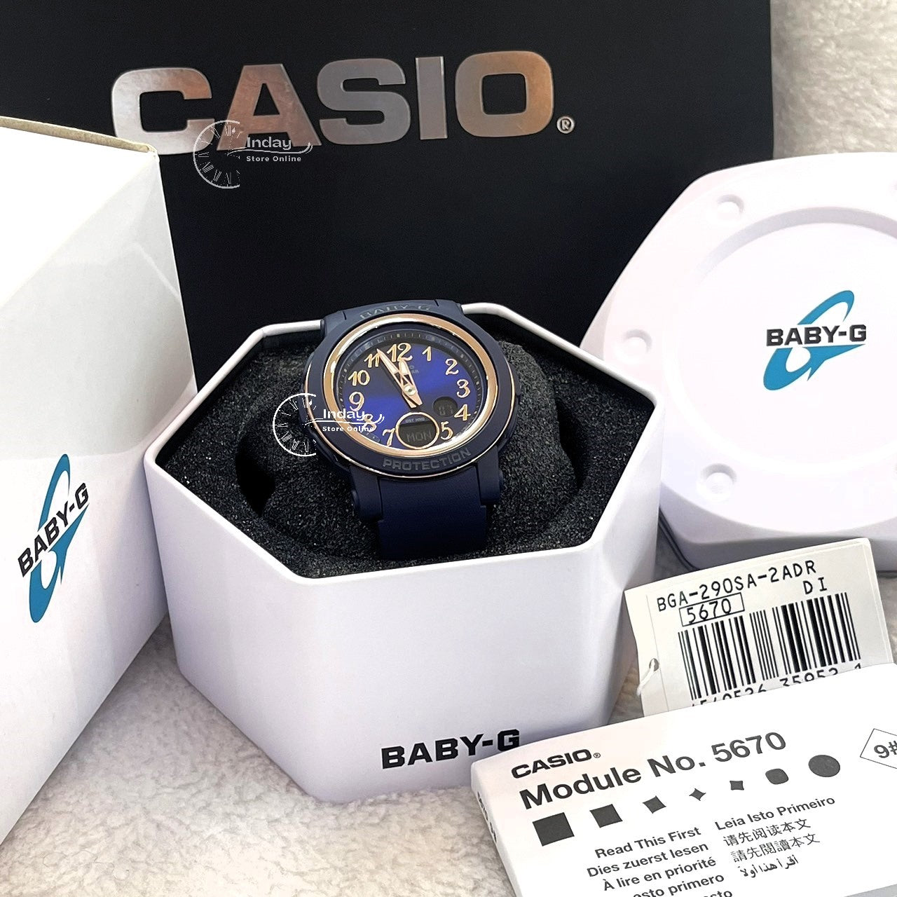 Casio Baby-G Women's Watch BGA-290SA-2A Resin Band Mineral Glass Shock Resistant