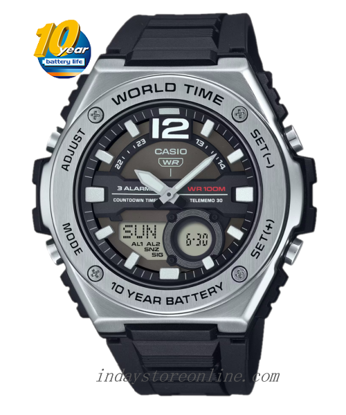 Casio Analog-Digital Men's Watch MWQ-100-1A Resin Band Resin Glass Battery Life: 10 years