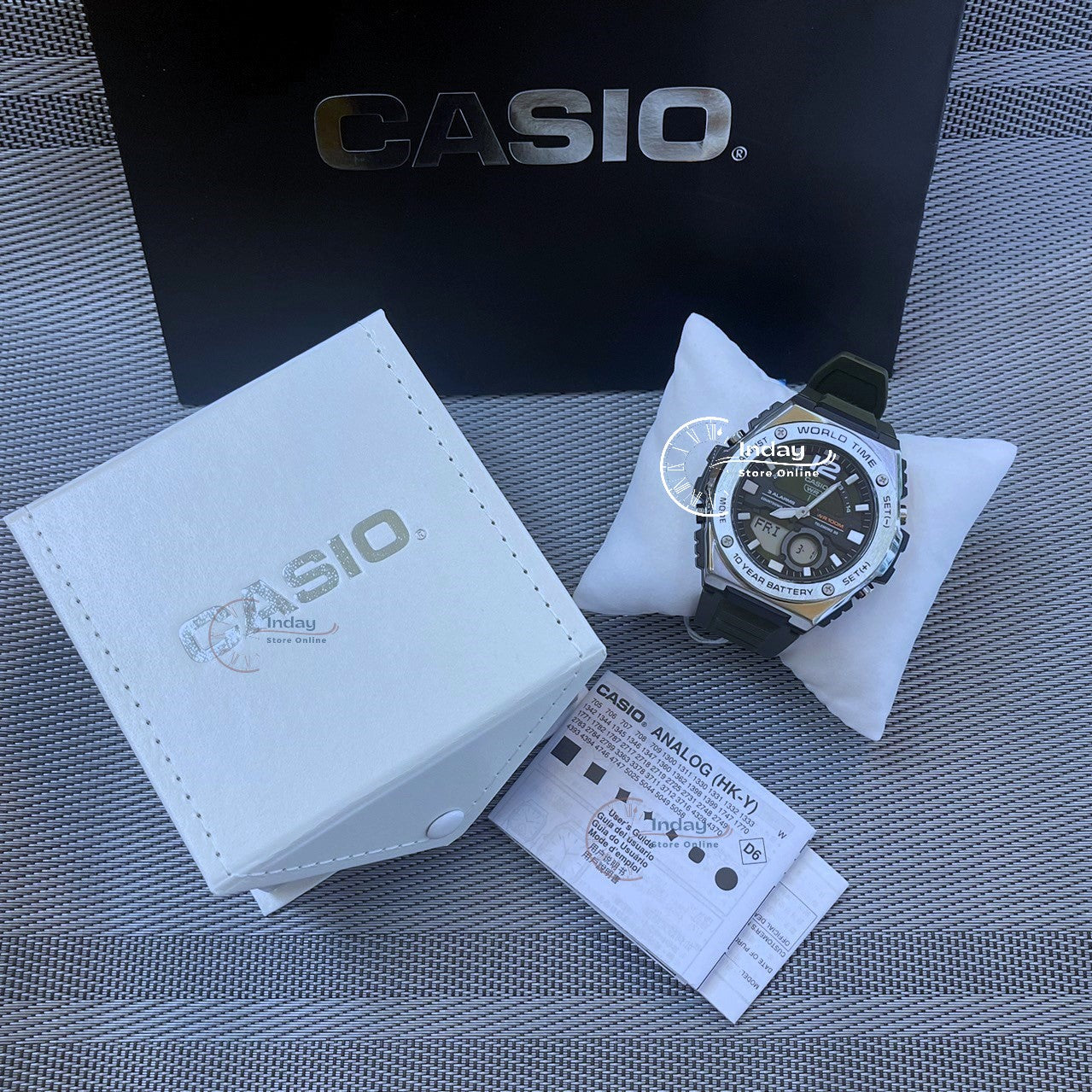 Casio Analog-Digital Men's Watch MWQ-100-3A Analog-Digital Resin Band Resin Glass Battery Life: 10 years