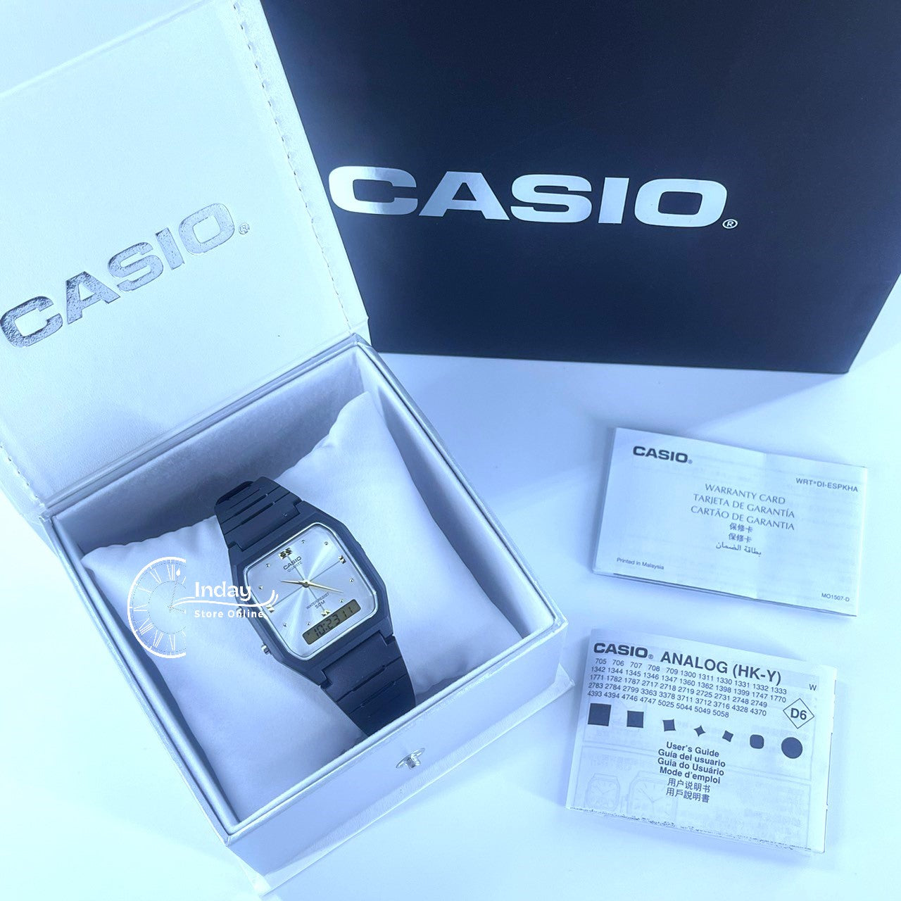 Casio Analog-Digital Unisex Watch AW-48HE-7AV Resin Band Resin Glass