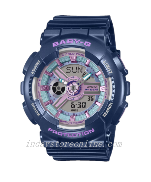 Casio Baby-G Women's Watch BA-110MC-2A Resin Band Mineral Glass Shock Resistant Battery Life: 2 Years