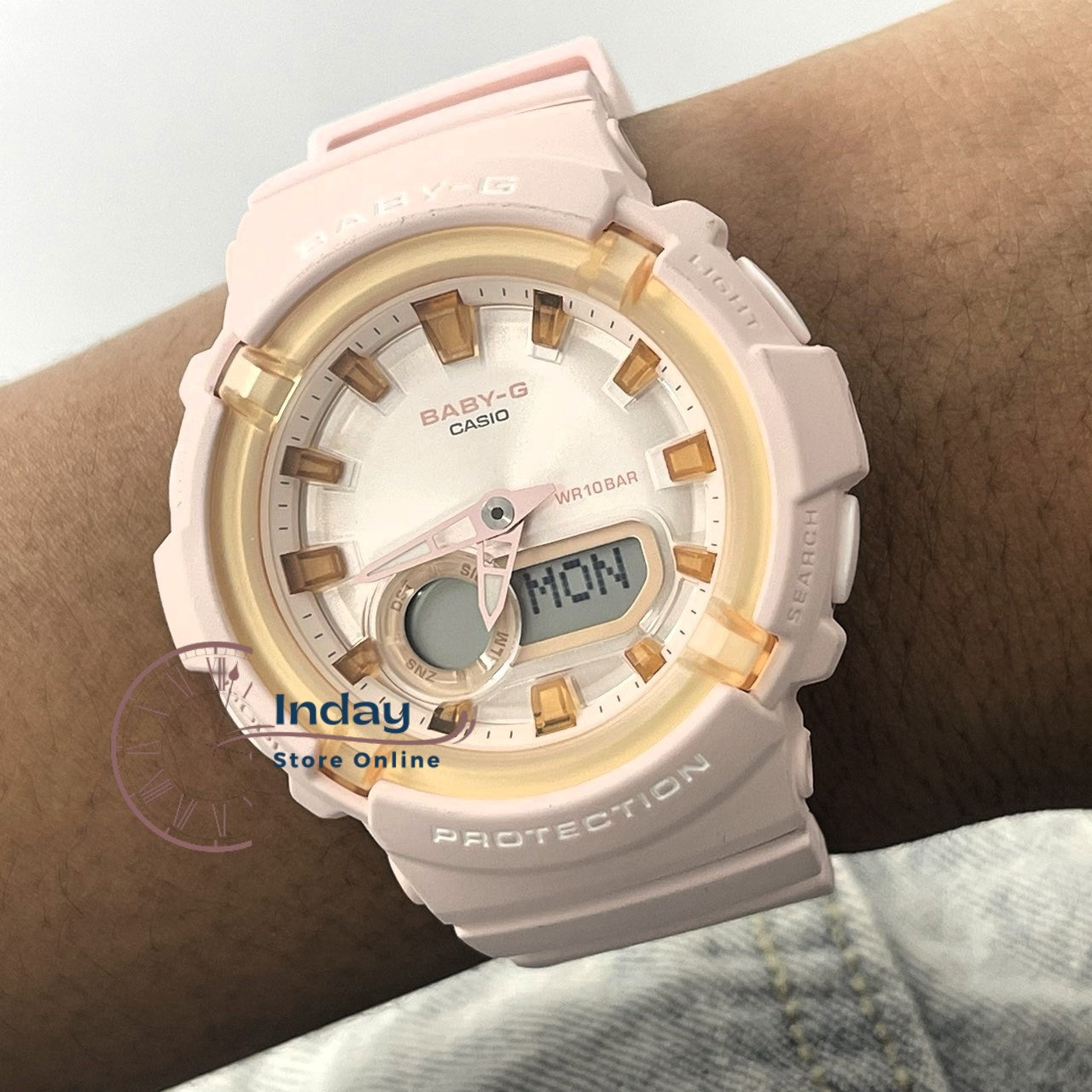 Casio Baby-G Women's Watch BGA-280SW-4A Resin Band Mineral Glass Shock Resistant
