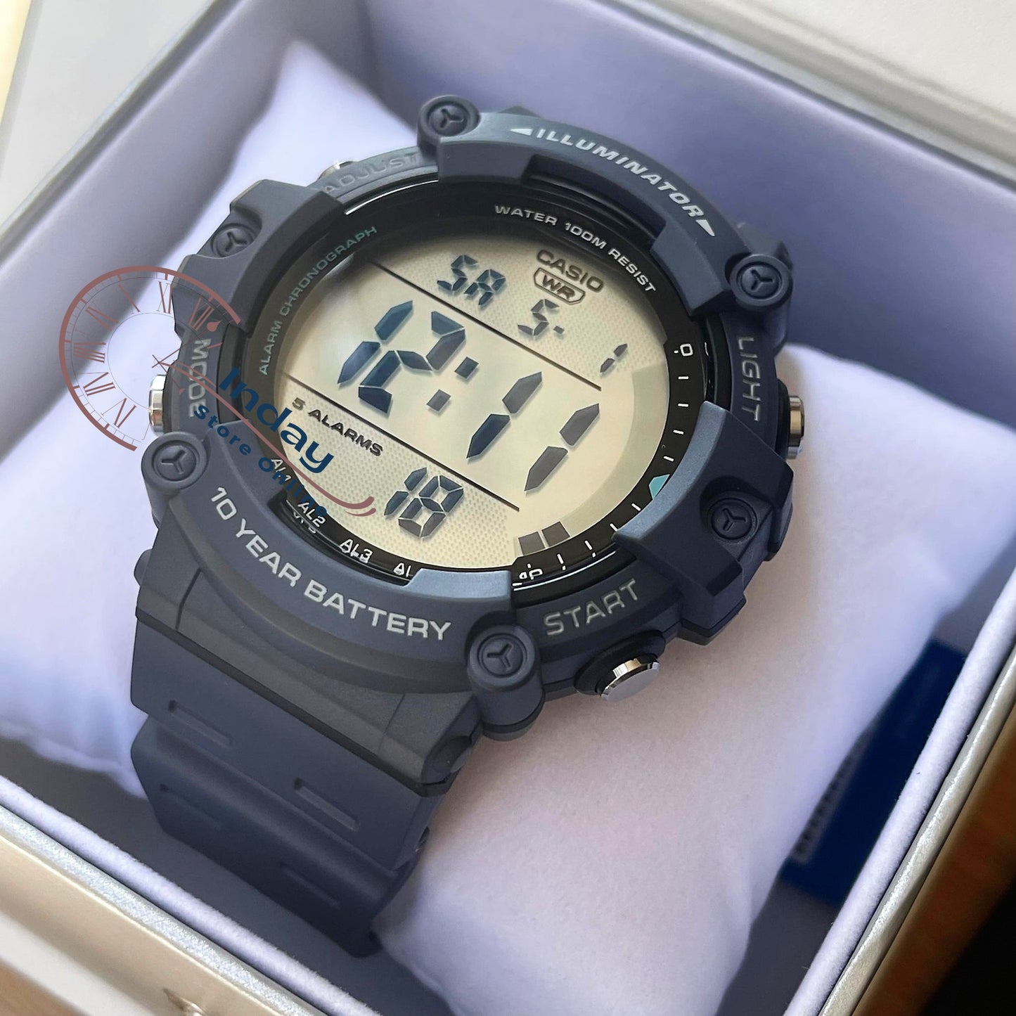 Casio Digital Men's Watch AE-1500WH-2A Digital Resin Band Resin Glass Battery Life: 10 Years